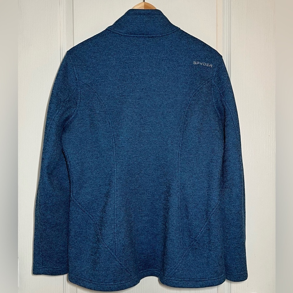 Spyder Women’s Blue Heathered Full-Zip Fleece Jacket L, Gorpcore Layering Piece - Picture 2 of 16